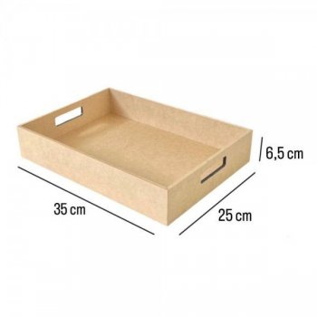 BANDEJA RETANGULAR M 35X25X6,5CM C/ PEGADOR REF.2280