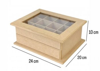 COMODA C/ VIDRO C/1 GAV 25X20X10CM REF.72