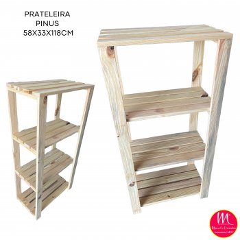 PRATELEIRA DE PINUS 58X33X1,17ALT COD 51815
