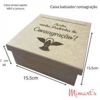 CAIXA 20X20X9 GRAVADO MADRINHA DE CONSAGRACAO -  UNID